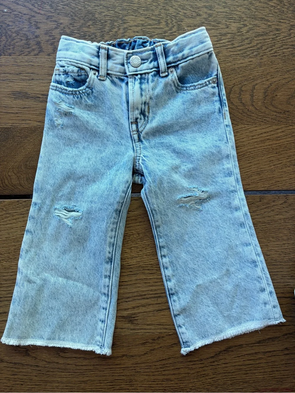 Gap Kids Toddler Stride Wide Leg Jeans Raw Hem